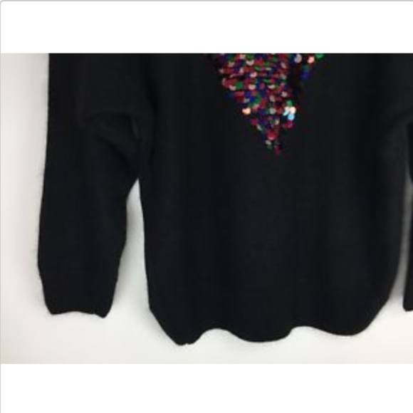 Lauren Cole Womans Black Vintage Sequin Sweater - Picture 7 of 8